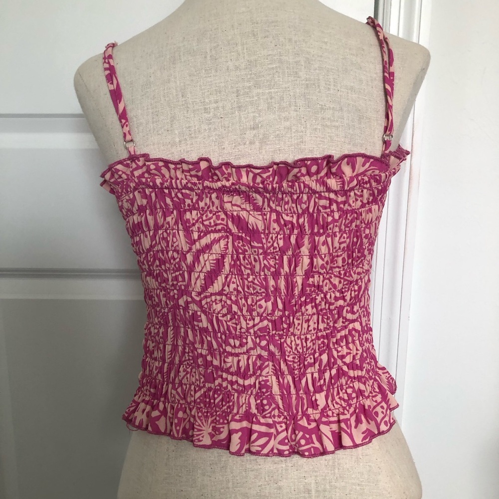 Senna Sky Pink Printed Smocked Top - Picture 2 of 6